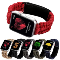 For Apple Watch Band ultra 49mm 45mm 44mm 42mm Sports Paracord Strap Adjustable for iWatch Band Series 8/7/6/5 41mm 40mm