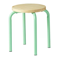 DOMSTEN 椅凳, 淺綠色/松木, 45 公分