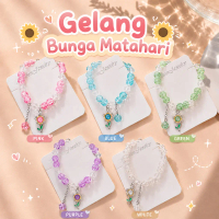 Gelang Bunga Matahari Anak Perempuan Manik Gelang Kaca Lucu Viral Estetik