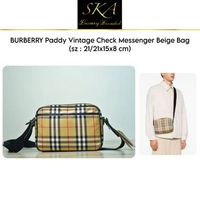 Burberry Paddy Vintage Check Messenger Beige Bag