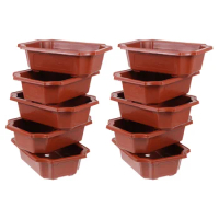 10 Pcs Plant Flowerpot Practical Big Flower Pots Outdoor Large Home Large Gardening Accessory Household Red Holder Rectangular
