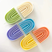 DIY Rainbow Arch Scented Candle Molds U Shaped Door Aroma Candle Making Tools Home Decoration Ornament for Soy Wax