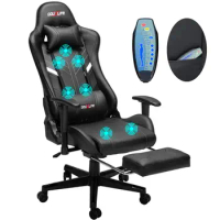 Ergonomic Office PC Gaming Chair Executive PU Leather Computer Chair Lumbar Support with Footrest Modern Task Rolling Swivel