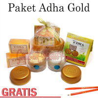 Paket Adha Gold MDS Holo Biru - Cream Siang Malam Sabun A-Dha Pencerah Wajah [ GRATIS PENSIL ALIS ]