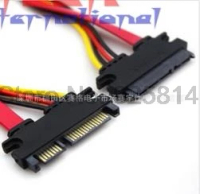 by dhl or ems 500pcs SATA Extender Cable 22Pin Male to Female 7+15 Pin Serial ATA SATA Data Power Combo Extension Cables Cord
