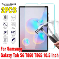 2Pcs for Samsung Galaxy Tab S6 T860 T865 10.5" Bubble Free Protective Film Anti-Scratch Tempered Glass