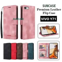 SUNCASE Vivo Y71 cover hp model dompet multi fungsi flip case wallet leather SUNCASE BLACK