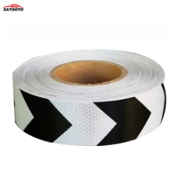 2"*164' Black White Arrow Reflective Safety Warning Conspicuity Tape Film Sticker lattice truck self adhesive tape