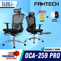 Fantech OCA259 PRO / OCA-259 PRO Kursi Kantor Kerja Office Chair OCA 259 PRO Abu-Abu FREE EMAS