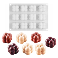 12 Cavities Silicone Candle Moulds Hand-made Soy Shaped Aromatherapy Plaster Mold DIY Chocolate Candy Cake Mold Kitchen Gadgets