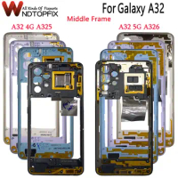 For Samsung Galaxy A32 4G A325 5G A326 Middle Frame With Side Bottun Housing Case Replacement Part For Samsung A32 Middle Frame