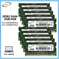 10Pcs DDR2 2GB 4GB Laptop Memory Ram 533 667 800Mhz PC2 5300 6400 200Pin 1.8V Non-ECC Unbuffered SO-DIMM Notebook Memories Ram
