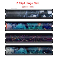 Colorful Dazzling Hinge Skin for Samsung Galaxy Z Flip 5 4 3 Side Protector Film Cover Flip5 3M Border Wrap Protection Sticker