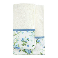 日本丸真 義大利製頂級純棉厚磅飯店浴巾-浪漫藍玫瑰