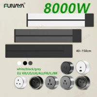 Movable Power Track Rail Socket EU/US/UK/FR/AU Universal Adapter Plug USB 32A 8000W AC110~250V Wall Strip Track Mounted Sockets