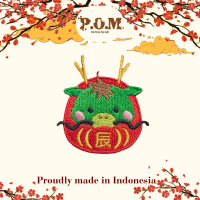 IRON PATCH BORDIR - Dragon / Shio Naga - Emblem Badge - 5 x 5.5 cm - Chinese New Year Edition Series