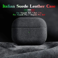 Italian Suede Leather Case For Airpods Pro 2 Luxury Artificial Leather All Inclusive Case For Airpods 3 2 1 Case Wireless Charge