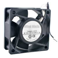 FA6B60 A1041E AC100V/110V/120V/220V/230V/240V 50/60Hz 0.3A ขนาด 6 ซม. (60 มม.) ขนาดพัดลม 60 x 60 x 2