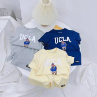 【艾比童裝】嬰兒 UCLA熊熊套裝 MIT台灣製短袖上衣 短褲(套裝系列 D134)