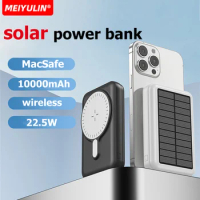 Magnetic 10000mAh Wireless Power Bank Solar Fast Charging PD USB C External Spare Battery Portable Powerbank For iPhone Xiaomi