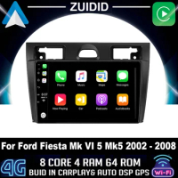For Ford Fiesta Mk VI 5 Mk5 2002 - 2008 Car Radio Multimedia Video Player Navigation GPS Android 10 No 2din 2 din dvd Carplay