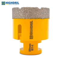 HIGHDRIL Diamond Core Holes Drill Bits 1pc Dia50mm For Tile Marble Ceramic Granite Hole Saw Cutters On Angle Grinder M14 Thread