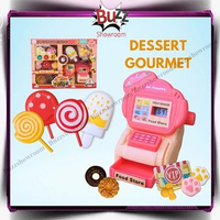 Dessert Gourmet Mainan Anak Donut Lolipop Ice Cream Shop Cashier Donat Es Krim Permen Set Kasir