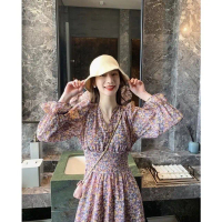 CNY Liwei Cheongsam Dress 2pcs Set Wanita Korean Style Dress Imlek Premium Setelan Rok Panjang Chiff