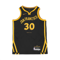 【NIKE 耐吉】球衣 Stephen Curry Warriors 23/24 金州 勇士 城市版 NBA 黑 黃(DX8502-011)