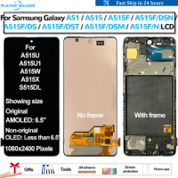 Original AMOLED For Samsung Galaxy A51 A515 A515F A515F/DSN Pantalla lcd Display Touch Panel Screen Digitizer Assembly OLED LCD