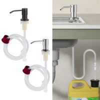 Stainless Steel Soap Dispenser Extension Tube Kit Kitchen Sink Liquid Soap Dispenser Bathroom Lotion Detergent Hand Press Pumps