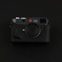 Design For Leica M8 M9 M9P M-E MM Typ220 Handmade Genuine Leather Camera Half Case With Battery open