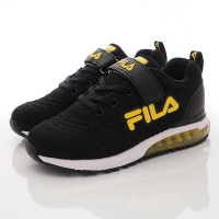 FILA頂級童鞋-彈力氣墊運動鞋款-810W黑(中小童段)