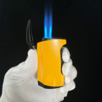 Metal Cigar Lighter With Double Jet Flame Torch Lighter And Use Butane Gas Cigarette lighter for Best Gift