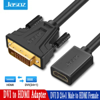 Jasoz DVI to HDMI Adapter Bi-directional DVI D 24+1 Male to HDMI Female Cable Connector Converter for Projector HDMI to DVI Cabl