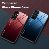 For Samsung Galaxy A54 5G A546V Case Shockproof Gradient Glass Hard Back Cover Case Soft Bumper for Samsung A54 5G A546B A546E