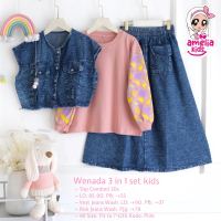 Setelan Rok Jeans 3 In 1 Anak Perempuan - Amelia Kids Wenada Set, Odet Set