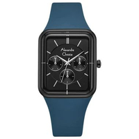 Jam Tangan Alexandre Christie Passion AC 2744 BF Ladies Rubber Strap Women's Watch Blue