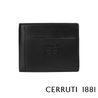 【Cerruti 1881】義大利頂級小牛皮8卡短夾皮夾 CEPU05716M(黑色 贈原廠送禮提袋)