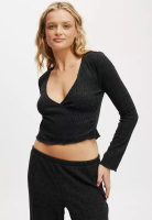 Cotton On Body Super Soft Ribbed Wrap Top