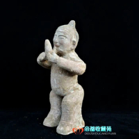 Han Dynasty (25-186) Pottery Carving Pottery Figurines, Flutist