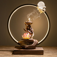 創意中式禪意倒流香爐佛手燈擺件家用陶瓷客廳辦公室檀香沉香熏爐