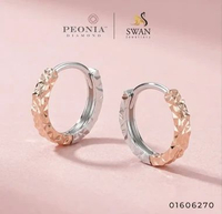 Anting Emas 18K Italy Two Color - Peonia by Swan Jewellery