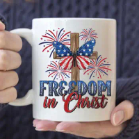 Freedom in Christ Coffee Mug Text Ceramic Cups Creative Cup Cute Mugs Personalized Gifts for Her Him Women Men Tea Cup Christian
