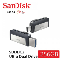 【SanDisk 晟碟】[全新版] 256GB Ultra Dual USB3.1 Type-C OTG(伸縮埠 雙用隨身碟 原廠5年保固)