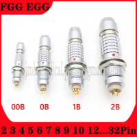 1 Set FGG EGG 00B 0B 1B 2B Aviation Metal Push Pull Self-locking Connectors Male Plug Female Sockets 2 3 4 5 6 7 8 9 10 12 14Pin