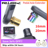 RISK 1 Pair 16mm/20mm Bicycle Pedal Axle Extenders Bolts Spacers Titanium Ti Alloy Axle Bolts For MTB Road Bike Colorful Parts
