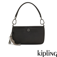 Kipling 經典潮流質感黑長形肩背小包-MASHA