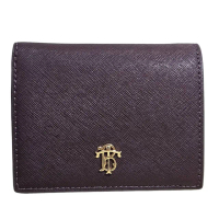 【TORY BURCH】TB 專櫃新款 防刮 經典TB金屬LOGO翻蓋零錢袋短夾(贈原廠紙袋)