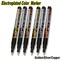 MS044 Model Marker 0.7MM 2MM Electroplated Golden Silver Copper Painting Pen Marker for Gundam Model Kit Tools Hobby DIY